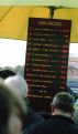 Odds board at betting area ar Lingfield Park, England