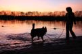 Silhouettes at the wterside