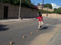 Skating down the street