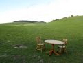 Table and two chairs