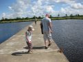 Standing around on the bridge