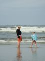 Mother and son at the beach