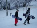 Two guys and their snowboards